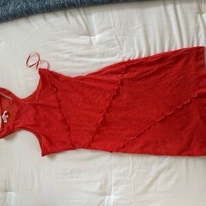 Olivaceous Red Mini Dress